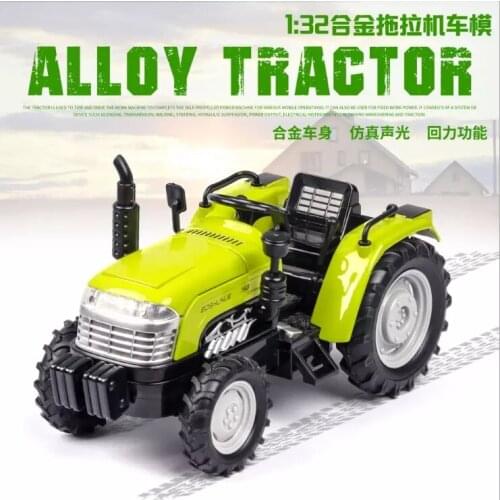 1: 32 Simulation Farmer Car Agricultural Tractor Alloy Car With Sound And Light Children Boy Birthday Christmas New Year Gift