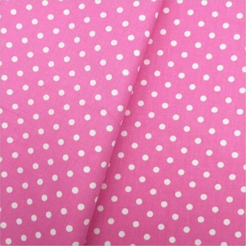 Pink Polka Dot Printed cotton fabric, diy handmade patchwork the cloth bedding textile kids toy material tissue home decor