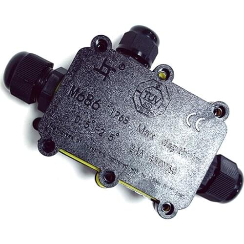 IP68 Waterproof Junction Box 3 Way 4-11mm Electrical Wire Cable Connectors 450V 24A Sealed Retardant Connector for LED Outdoor