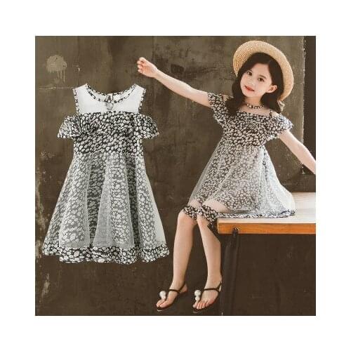 5-10 year old girl baby summer dress new Korean version of the fashion small floral big child tide fan child princess dress