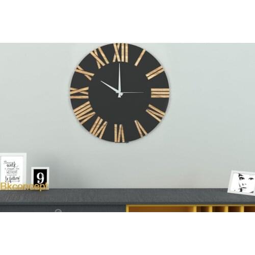 Decoration Living Room Wall Decor Home Living Room Decoration Roman Numeral Sayda Wall Clock Light Oak Black