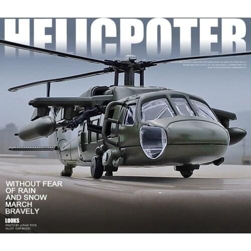 NEW1:64 America Black Hawk UH-60 Utility Helicopter Alloy Airplane Model Simulation Metal Toy Flying Model Sound Light Kids Gift