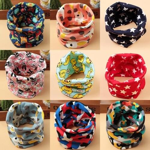 New Winter Children Cotton Scarf Double-layer Thicken Velvet Kids Boy Girl Neck Collar Baby Cartoon Scarves Fashion Warm Collar