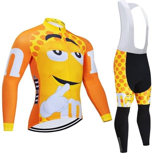 Autumn Cycling Jersey 9D Set Funny Bicycle Clothes Bike Clothing Ropa Ciclismo MTB Uniform Quick-Dry Mens Long Maillot Culotte