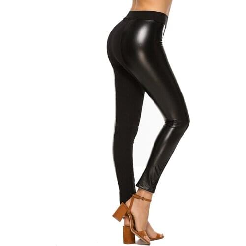 Sexy Women Leggings Fashion Bottoms Women High Waist Pencil Pants Women Stretch PU Leather Skinny Leggings