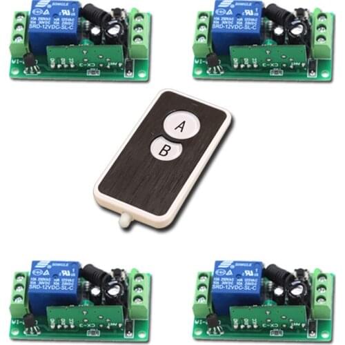 Latest DC9V 12V 24V 1 CH 1CH RF Wireless Remote Control Switch System WaterProof Transmitters +4 XReceiver 315/433.92 MHZ