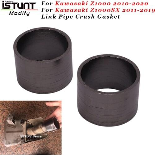 Motorcycle Exhaust Pipe Escape Crush Gasket For Kawasaki Z1000 Z1000SX 2010 - 2020 Modified Middle Tube Link Pipe Gasket A pair