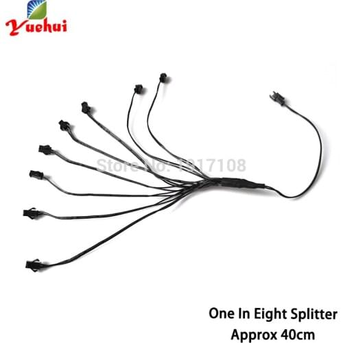 EL Wire Connectors (1 Male Connector with 8 Female Connectors) for 1 el wire inverter connect 8 el wire for party decoration