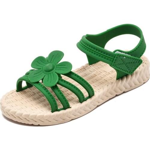 Girls Sandals Gladiator Flowers Sweet Soft Childrens Beach Shoes Kids Summer Floral Sandals Princess Fashion Cute High Quality