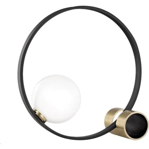 Modern Nordic Golden Desk Top Led Lighting Ring Circle Round Bar Glass Shape Ball Table Lamp Ringbarglassshapeballlamp