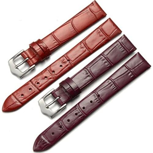 Ultra-thin Watchband 14mm Band for Watch Genuine Cow Leather Fashion Bracelet Strap Wristband 8mm 10mm 12mm 13mm