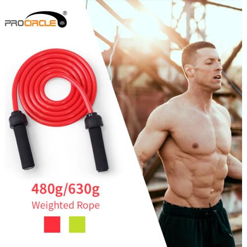 Procircle Weighted Jump Rope Best for Boxing Weight Loss Fitness Training Strength Power Adjustable 2.8M Heavy Jump Rope