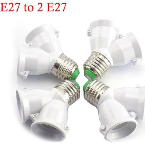 Y Shape E27 to 2 E27 Dual Extend Adapter Splitter Plug Converter Lamp Base Bulb Socket For LED Light Holder Conversion 2 E27