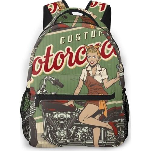 Women Backpack with Multiple Using Women Backpacks Vintage Motorcycle Repair with Girl Female School Bag Girls Travel Bag