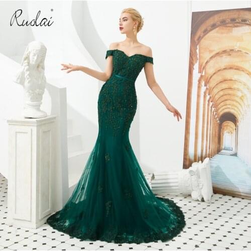 2019 Luxury Mermaid Long Evening Dress Off the Shoulder Evening Gown Dress Formal Dress Women Elegant