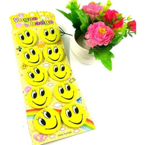 30 pieces /A pack 4.5cm smiley face badge smiley face expression badge large size smiley Brooch waiter catering empl