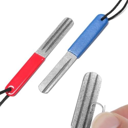 1PC Fishing Tackle Portable Outdoor Double Groove Fishing Hook Sharpening Hone Fishing Grinding Hook Sharpener Tool Accessories