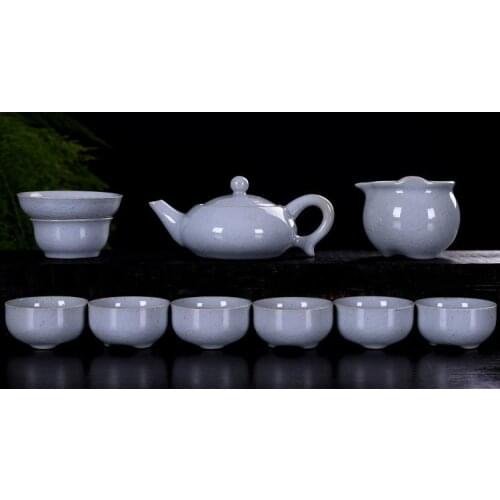 10pcs Kiln Porcelain tea set,ceramic kungfu teapot, gaiwan,Tureen,cup for Black/puer/pu'erh/oolong/dahong/white/green cha tea