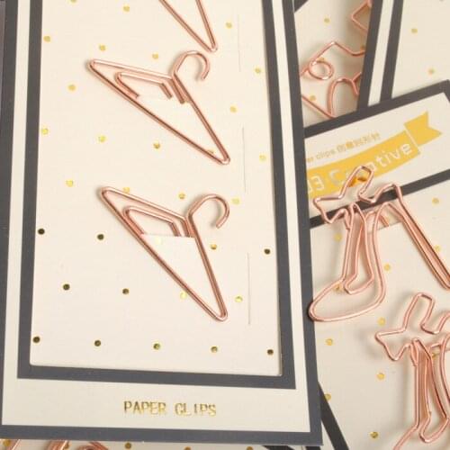 10pcs reation Exquisite New Rose Gold Bookmarks Pocket Accessories Creative Stationery