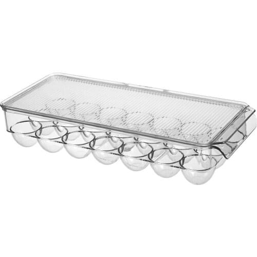 12/14/21 Grids Kitchen Refrigerator Freshness Box Egg FreshnessStorage Box Transparent Glove Box Seperated with Lid Egg Box