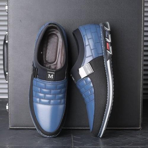 2021 New Spring And Autumn Daily Round-Toe Mens Casual Leather Shoes Lace Up Large Size Mens Shoes