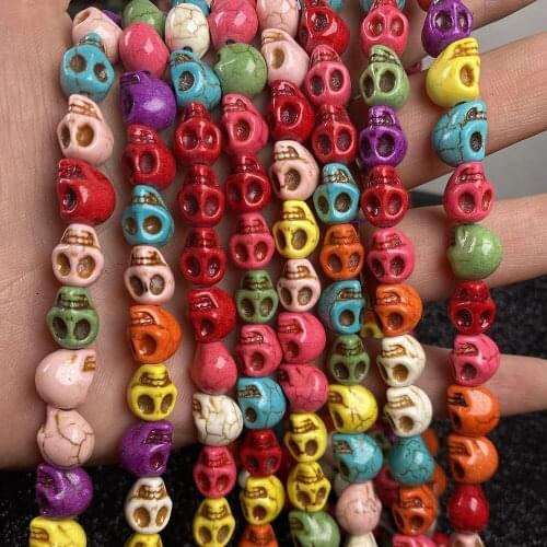 2021 New Mix Color Skull Turquoises Beads Charm Loose Isolation Beads For Jewelry Making DIY Necklace Bracelet Accessories Gift
