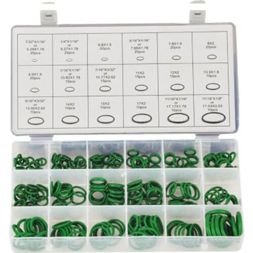 Purple 18 Grid 270Pcs O-ring Aprons Automotive Air-Conditioning Compressor Sealing Ring