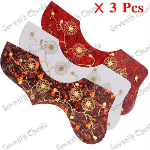 3 Pcs Left handed Acoustic Guitar Pickguard Pick Guard Anti-scratch Plate For EJ200 With Gold Flower