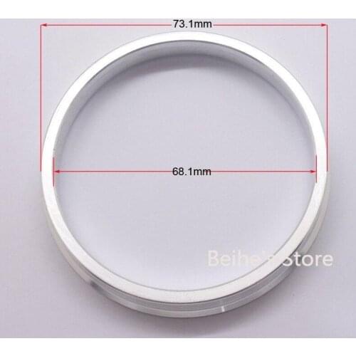 4pcs Silver Aluminum Alloy Wheel Spacer Hub Centric Rings 73.1OD to 68.1ID