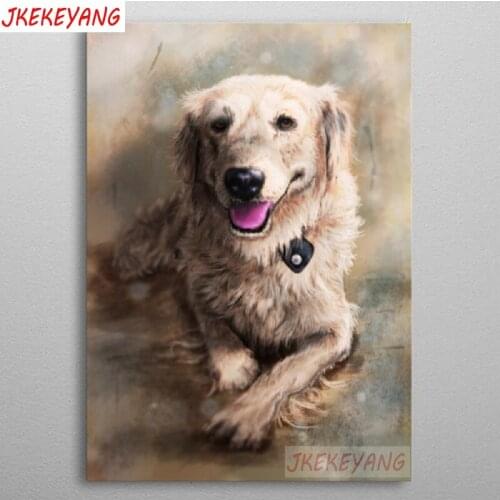 5D DIY square/round Diamond painting Golden Retriever dog Cross Stitch Diamond Embroidery Pattern Rhinestone J2394