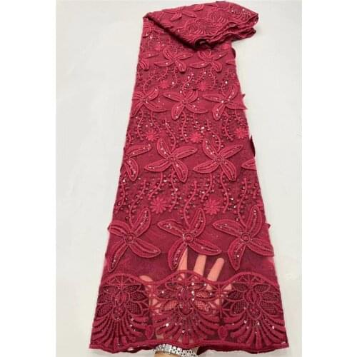 African Embroidered Mesh Tulle Lace Fabroc high quality Sequins Tulle Lace Fabric For Wedding Fabric NI5018-2