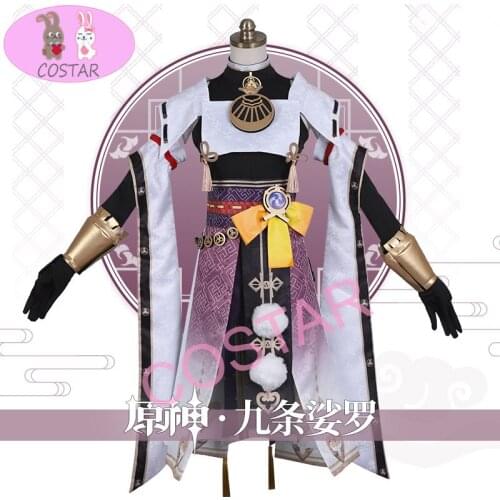 Anime! Genshin Impact Sara Game Suit Gorgeous Kimono Uniform Cosplay Costume Halloween Carnival Outfit For Women 2021 NEW
