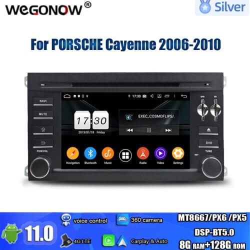 PX6 DSP voice control Android 10.0 4GB+64GB 8Core Car DVD Player Wifi 4G RDS RADIO GPS map For Porsche Cayenne S GTS 2003-2010