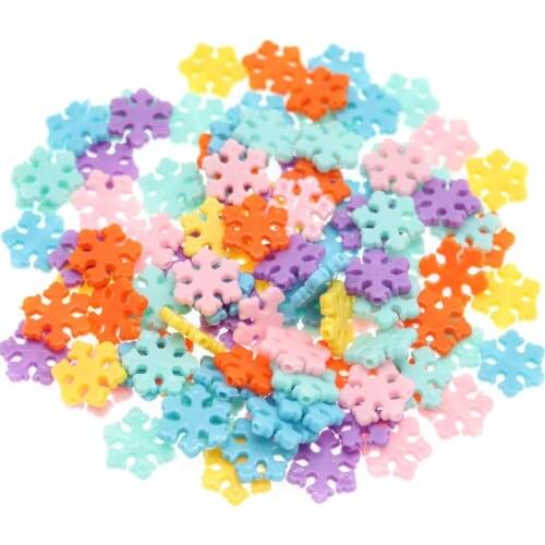 CHONGAI 100Pcs Snowflake Acrylic Beads Candy colors For Jewelry Making DIY Jewelry Fittings Hand Making Accessories