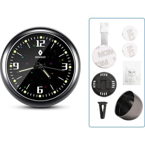 For Renault Captur Clio Logan Megane Koleos Scenic Card Car clock style Kadjar Automobiles sticker Watch decoration Accessories