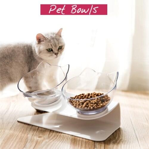 Double Cat Bowl Dog Bowl With Stand Pet Feeding Cat Water Bowl For Cats Food Non-Slip Pet Bowls For Dogs Feeder Product Supplies