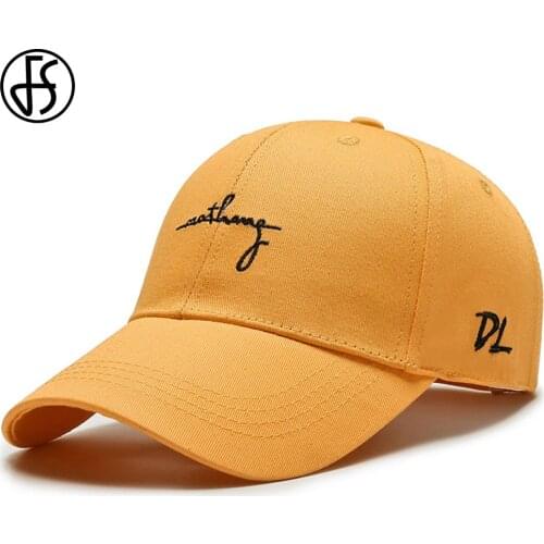 FS Fashion Khaki Yellow Baseball Caps For Men Women Summer Outdoor Snapback Hat Letter Embroidery Streetwear Trucker Cap 2021