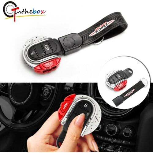 GTinthebox Key Cover JCW Brake Disc Shape 3/4 button Key Fob Case Shell with Keychain Ring Belt For MINI Cooper F55 F56 F57 F60