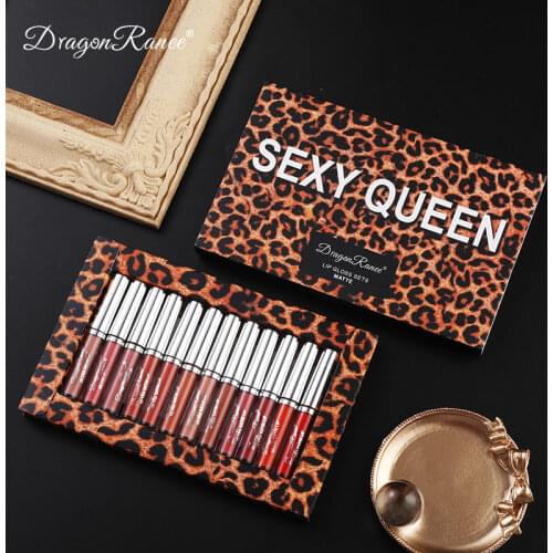 12PCS Lip Glaze Velvet Matte Lipstick Waterproof Long Lasting Not EasyTo Fade Glaze Lip Gloss Makeup Cosmetic TSLM1