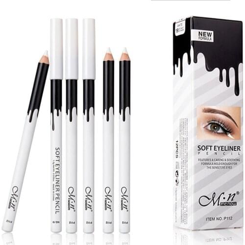MENOW White Eyeliner Pencil Makeup Waterproof Smooth Soft Eye Liner Pen Brightener Easywear White Eyeliner Women Cosmetics
