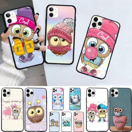 Kawaii Cartoon owl Animal Phone Case for iPhone 11 12 pro XS MAX 8 7 6 6S Plus X 5S SE 2020 XR