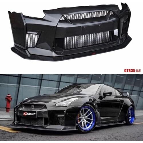 Suitable for Nissan Gtr35 Old Upgrade New Bar Carbon Fiber Front Lip Mesh Surround Appearance Kit