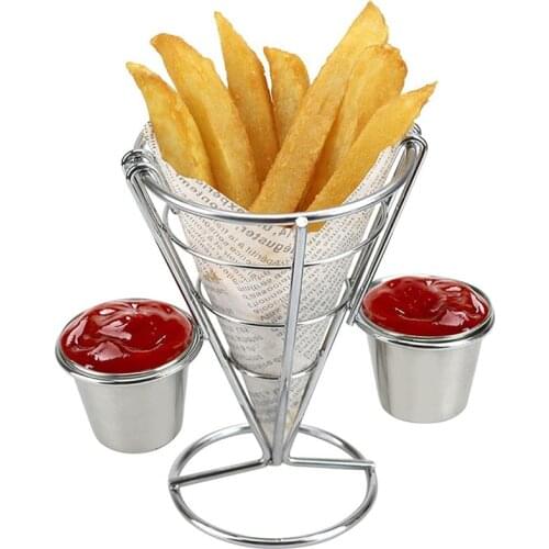 French fries stand Buffet cone snack display rack Fried chicken display rack French fries basket buffet cone snack rack