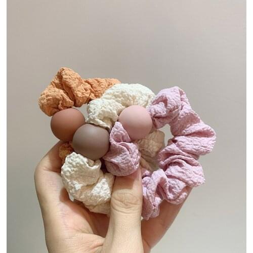 Koreanhair accessories head rope sweet and cute candy color bubble cotton hair ring wild soft cute girl rubberband ins hair rope