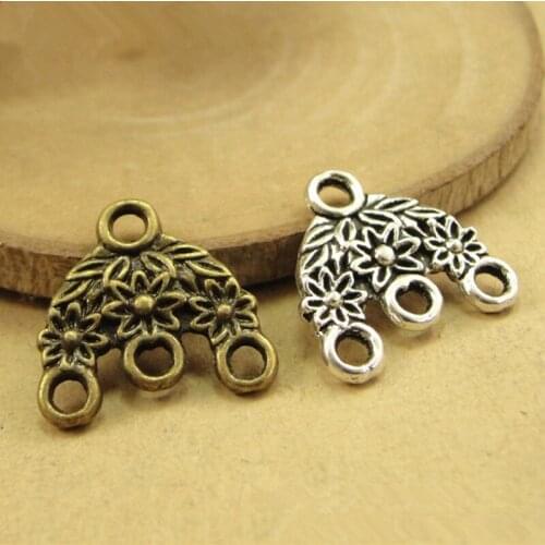 RONGQING 100pcs/lot Jewelry Findings Flower Connectors connectors for jewelry making NEW