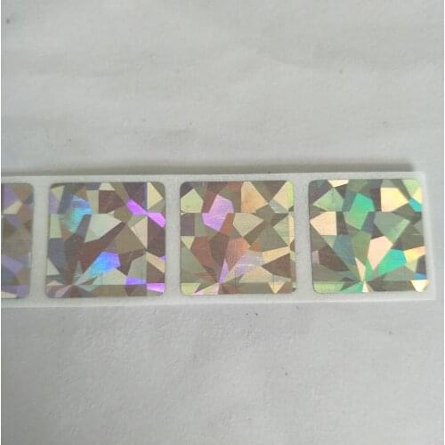 Squre 20*20mm 1000pcs Hologram laser scatch off sticker for DIY Game card making, secret games wedding game stickers
