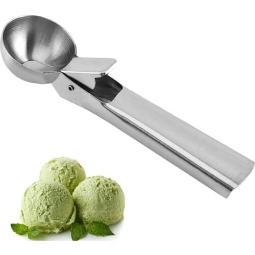 Stainless Steel Ice Cream Scoop Ice Ball Maker Frozen Yogurt Cookie Dough Meat Balls Cream Spoon Watermelon Spoon Kitchen Tool
