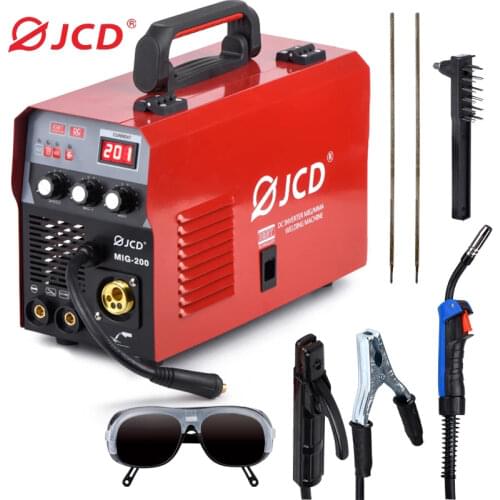 JCD DC Inverter MIG Welder 220V IGBT MMA Welding Machine 160/200 Amp Arc welder machine for Home Beginner Lightweight Efficient