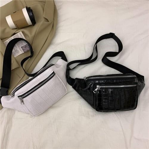 Womens Bag Trend 2021 Waist Belt Bag Bananas Shoulder Bags Pure Color Leather Designer Chest Bag Female Crossbody Handbag Purse