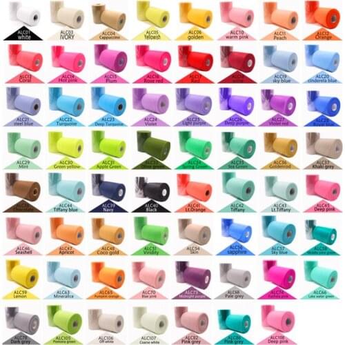 6" 15cm width polyester Tulle Roll Organza Tulle ribbon wedding party accessories 100yard/color , EH245